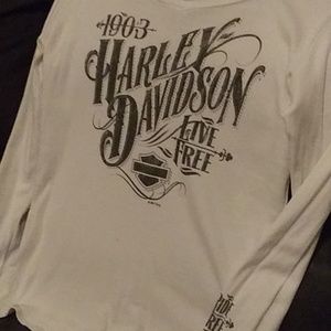 Harley Davidson, long sleeve t-shirt, white, large
